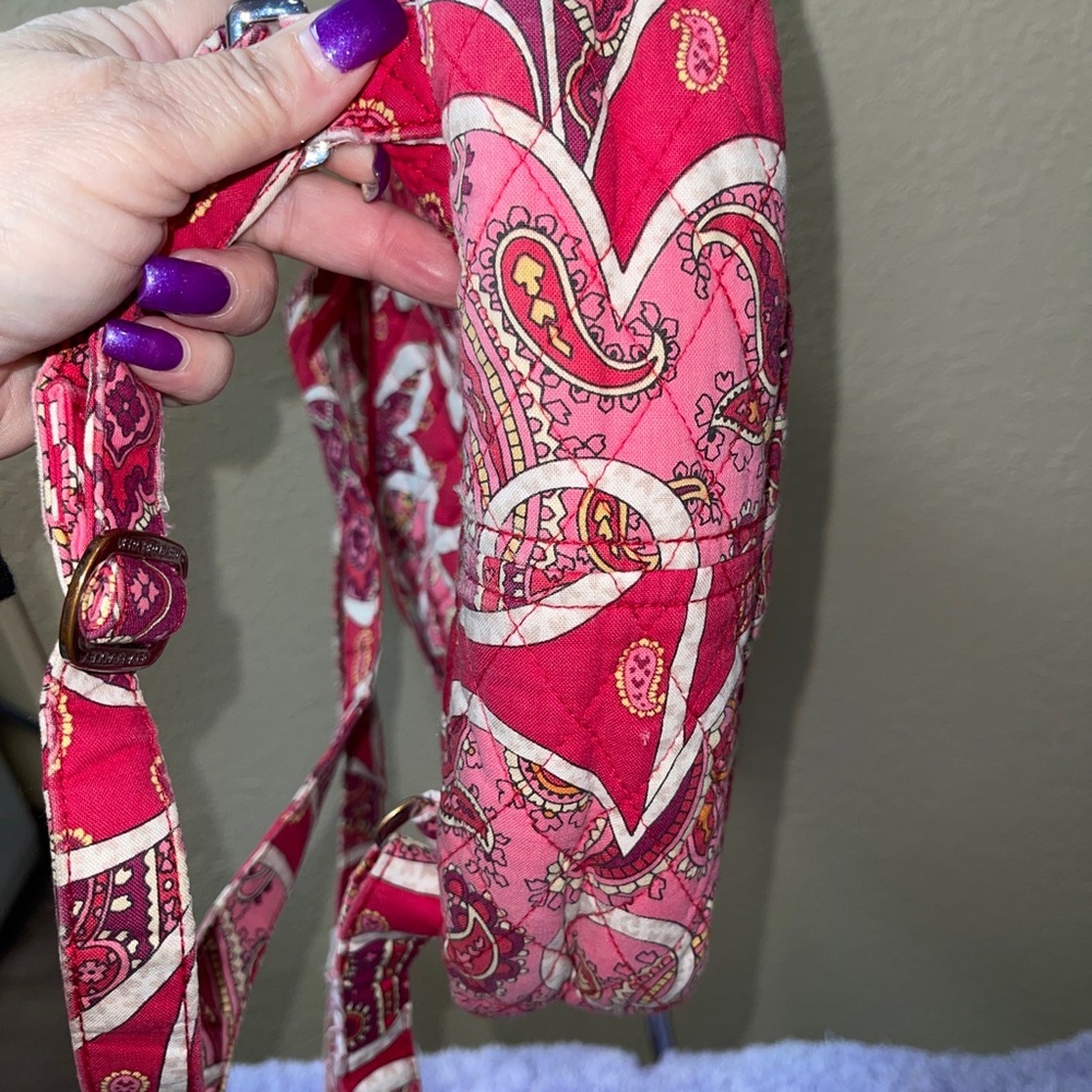 Vera Bradley Red and Pink Patterned Backpack - Picture 11 of 13